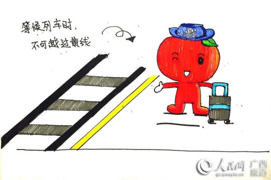 南宁铁路公安处平果站派出所警花邢姿艺手绘漫画