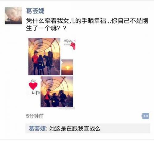 葛薈婕手撕章子怡：何必拿著我女兒假笑