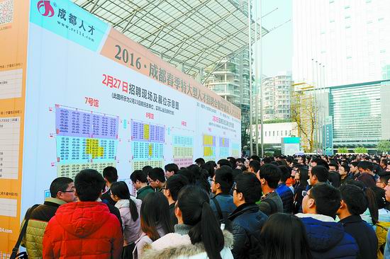 成都春季特大型人才招聘会昨举行 提供岗位6万