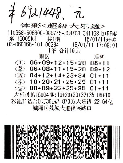 机选创佳话 四位幸运儿领取超级大乐透大奖