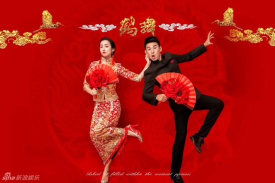 吕一钱泳辰大婚中式婚照美翻 明星凤冠霞帔照