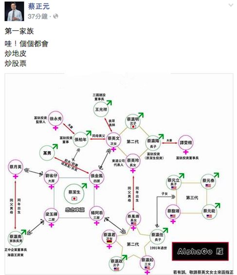蔡英文家族成員曝光 蔡正元諷