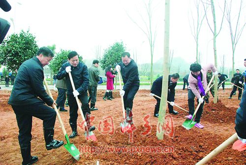 李小豹李江河黎德廉彭艳萍等萍乡市领导参加植