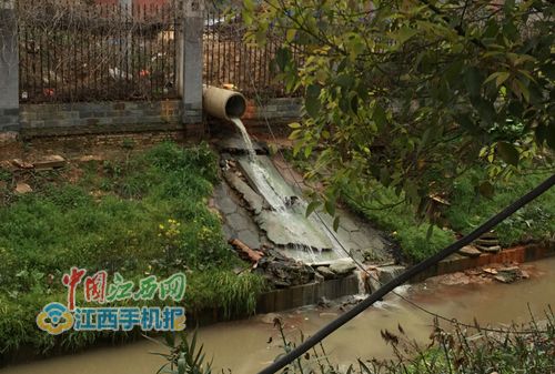 河渠旁的管道正在排放
