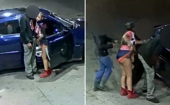 美国女混混超短裙下掏出手枪对司机连开数枪(高清组图