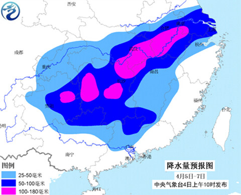 南方五省有大暴雨 多地日雨量或达极值