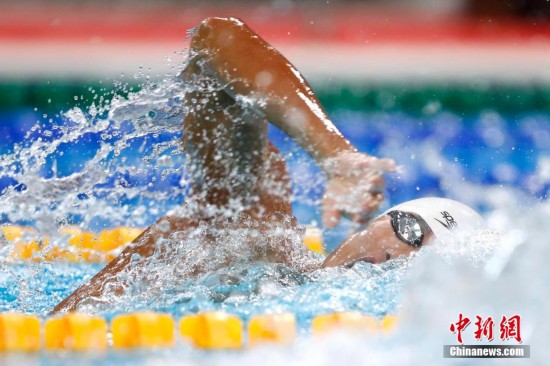全国游泳冠军赛:汪顺摘男子200米自由泳冠军