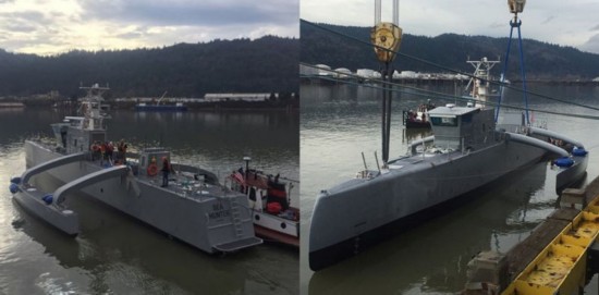 美军无人反潜舰悄然海试 三体细船型似星际战