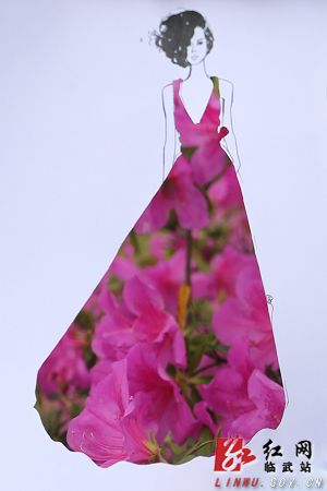 临武县小学生用春景做花裙 创意裁剪呼吁文明