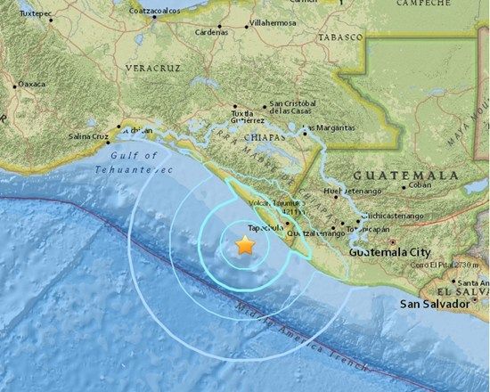 墨西哥发生里氏5.7级地震 震源深度35公里