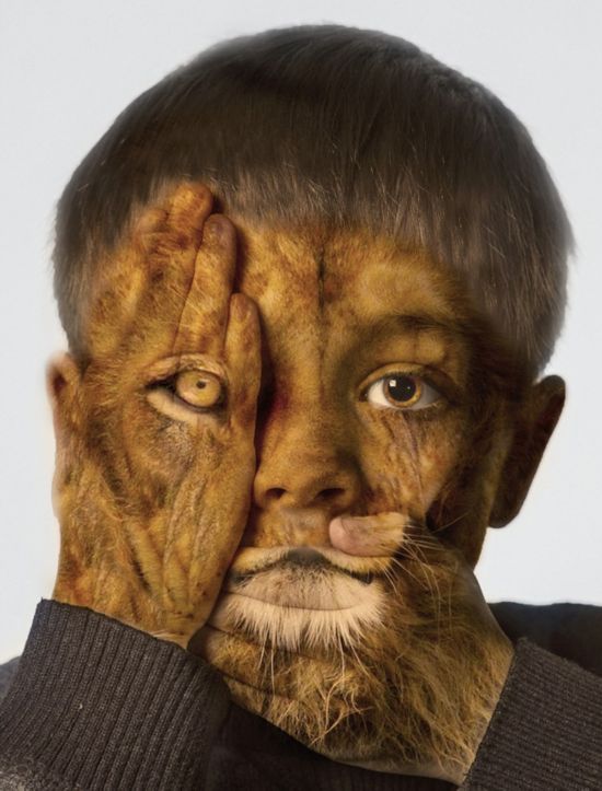 美国艺术家奇思妙想让一家四口变狮子(组图)