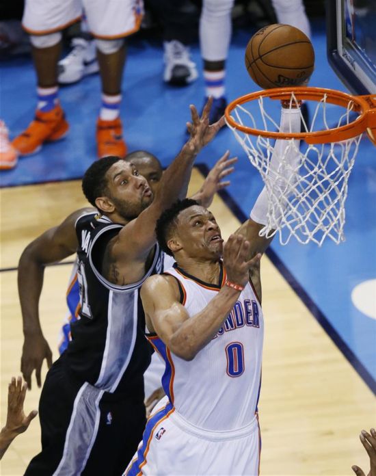 NBA季后赛:雷鸣胜马刺晋级西部决赛