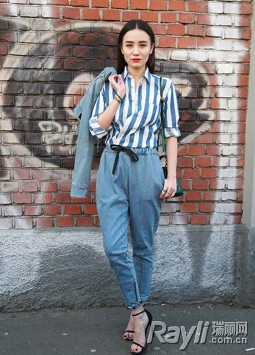爆款条纹衬衫 刘诗诗Jessica 4种穿法美上天