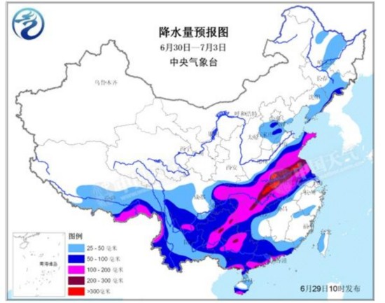 淮河流域等地遭强降雨 10省区市大暴雨