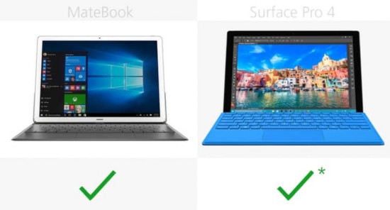 华为MateBook微软Surface Pro 4 买哪一个更合