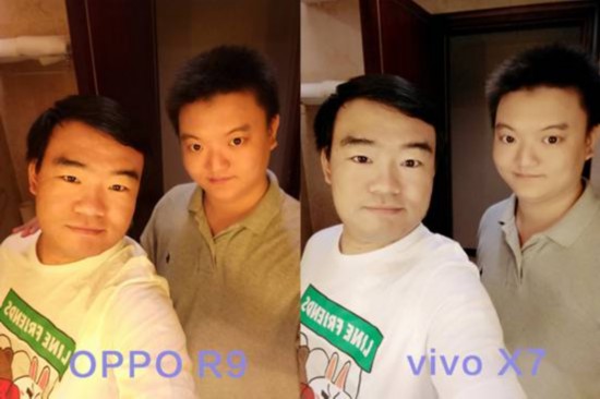 vivo X7对比OPPO R9美颜评测 谁是自拍直播神