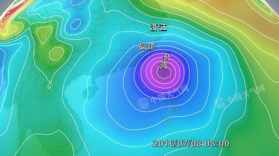 组图:超酷炫!台风"尼伯特"流场预报图你见过吗