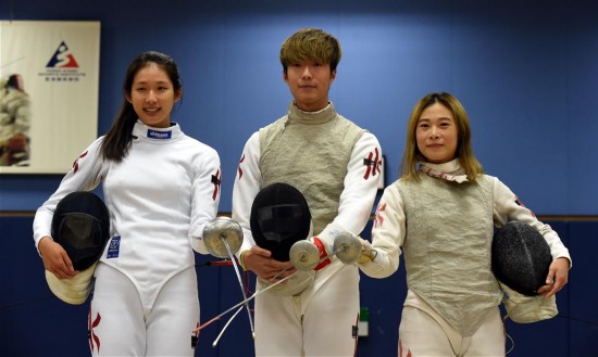 组图:中国香港击剑队备战里约奥运会