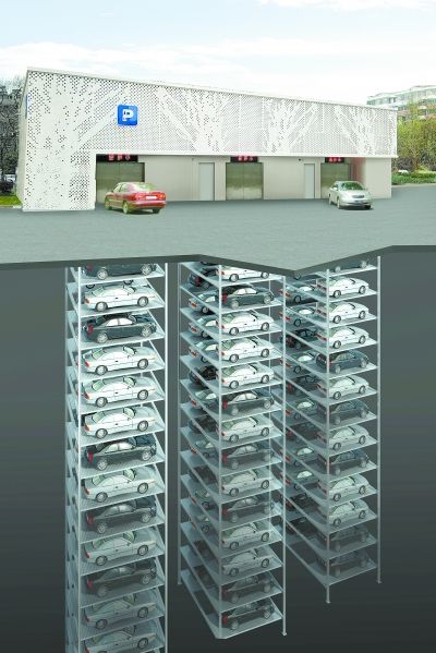 长沙开建国内最深地下立体车库 汽车坐电梯直