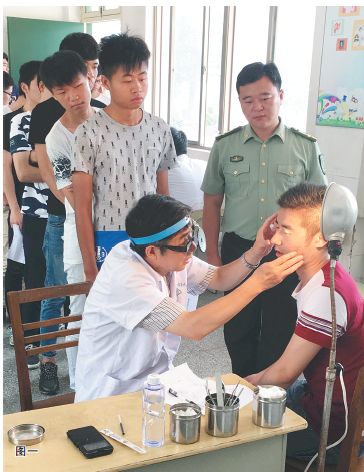 盐城盐都区组织征兵应征青年初检目测