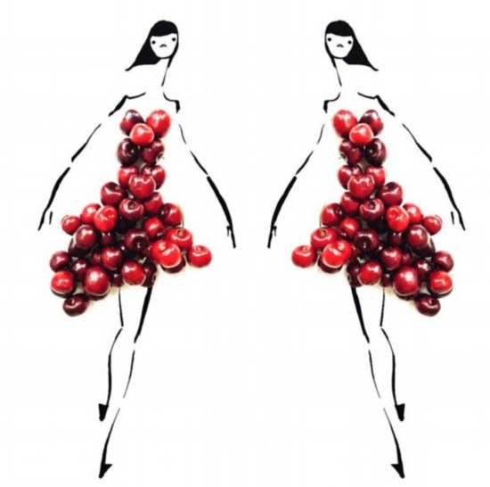 美设计师巧妙结合果蔬与素描打造时装