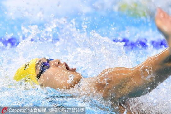 高清:男子100米仰泳决赛 徐嘉余摘银创最佳