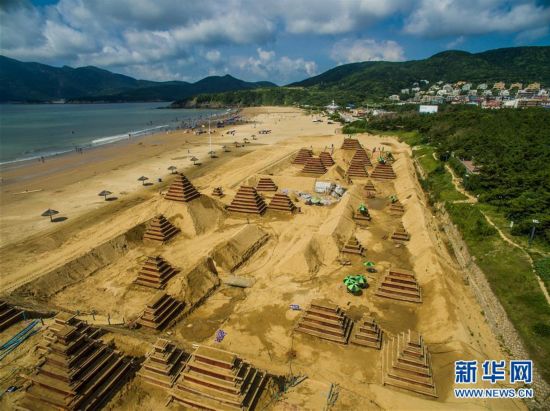 沙绘G20舟山国际沙雕展正式开雕