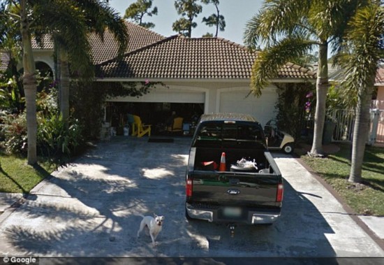 Michelle Stevens, 53, was found dead from stab wounds inside the couple's garage (pictured)