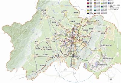 成都城市轨道交通远景规划39条线路 含11条快