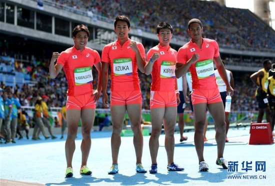 田径男子4X100米预赛:日本队刷新亚洲纪录