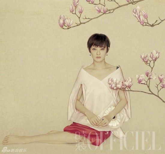 明星工笔风格写真 孙俪AngelaBaby素雅美丽(图