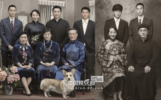 明星全家福:黄晓明晒全家福baby脸圆 刘烨一家