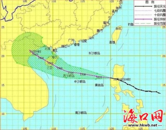 莎莉嘉或达超强台风级 海口将迎来新一轮强风