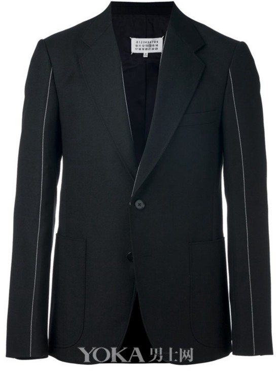 maison margiela 对比针脚西装夹克,$1,692.26.