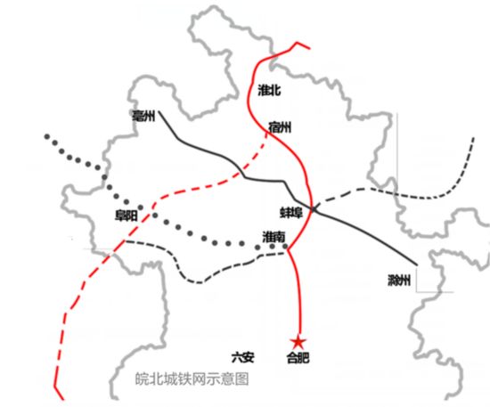 皖北城铁网将延至合肥南京 将新建铁路超千公