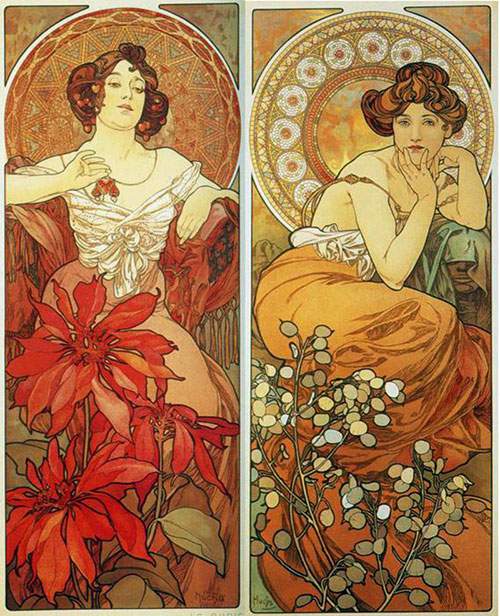 阿尔丰斯·穆夏创作的“仙女般”的美女海报绘画--江西频道--人民网