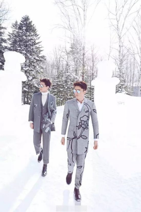 明星雪地唯美写真:霍建华胡歌帅鹿晗活力倪妮