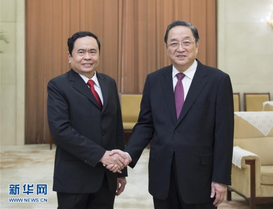 （時政）俞正聲會見越南祖國陣線中央委員會副主席