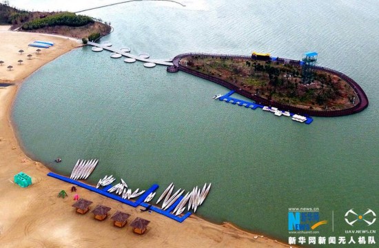 航拍盐城阜宁金沙湖:冰清玉洁 冬日别样美丽