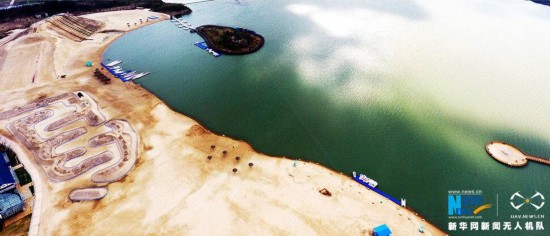 航拍盐城阜宁金沙湖:冰清玉洁 冬日别样美丽
