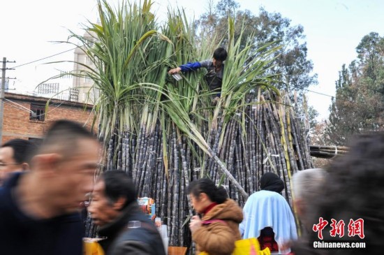 昆明市民挤市场购置特色年货(高清组图)