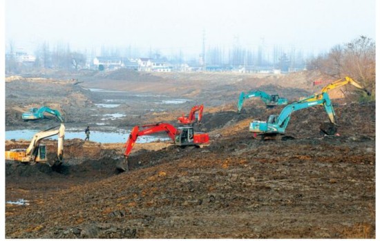 盐城盐都区推进蟒蛇河整治工程建设进度