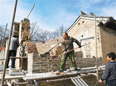 韩城王峰村修缮明代古寨建筑