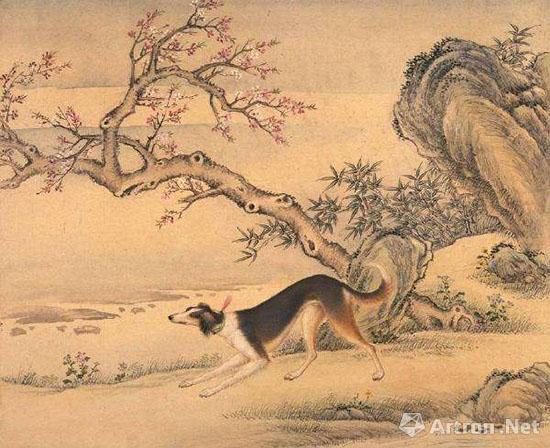 艾启蒙《十骏犬图》之六中国古代对狗最为宠爱的是清朝,清朝皇室敬狗