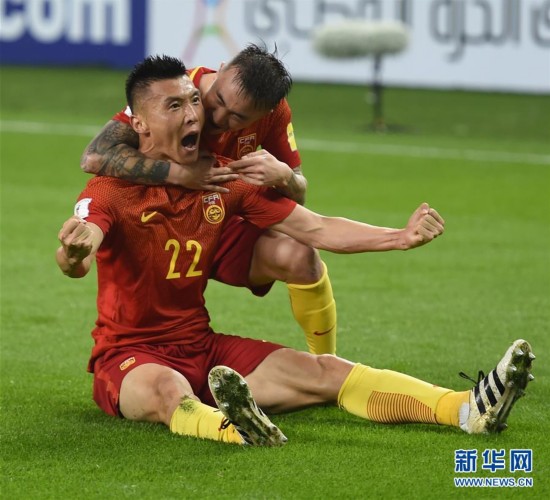 国足赢了!中国队1:0战胜韩国队 于大宝一粒进球