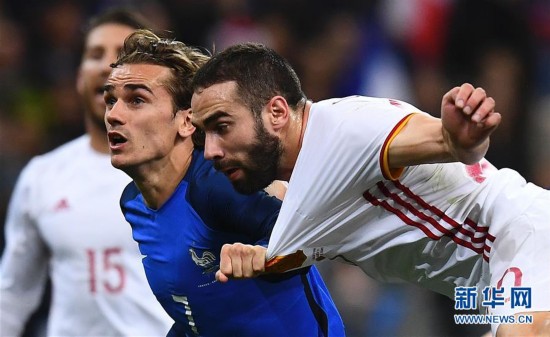 足球友谊赛:西班牙胜法国