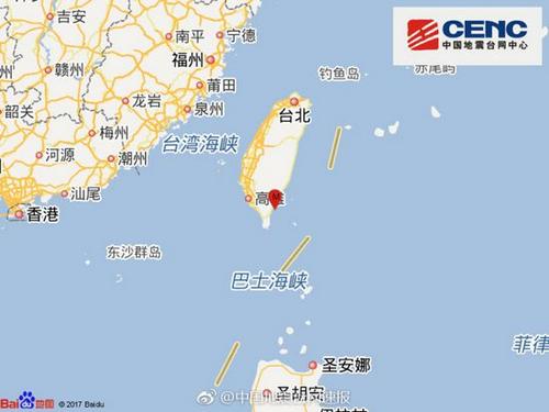 台灣台東縣海域發生4.0級地震震源深度10千米