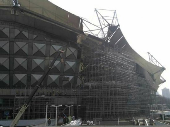 虹口足球场火灾后续:已临时性加固 16日比赛有