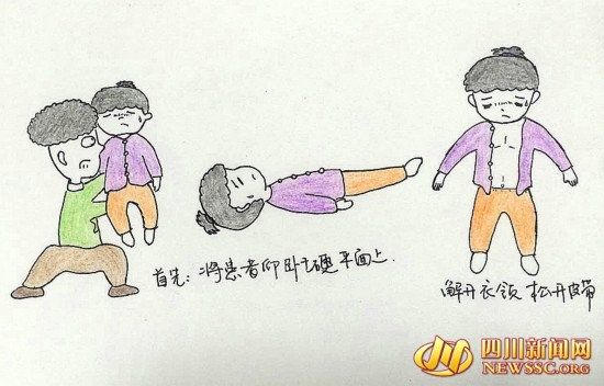 自贡美女科普手绘Q版美女漫画急救知识成网西方大胆医生展图片