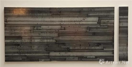古鹏 《抽丝17-3》 布面综合材料 120x240cm 2017 指导老师:熊莉均